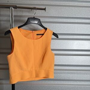 Black Halo Vibrant Orange Crop Top, size 6